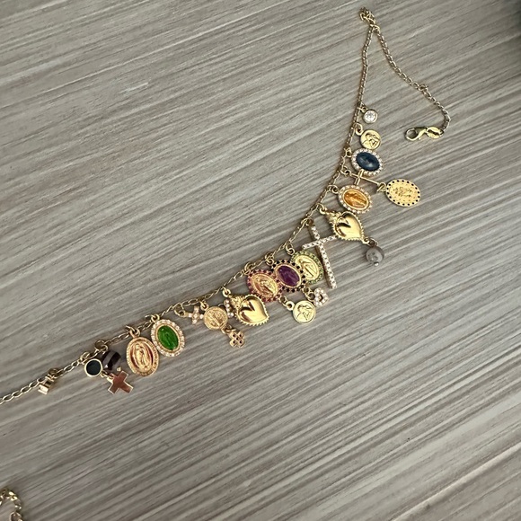 MIA FIORE 18k Gold plated made in Italy Religious Catholic Saints necklace - Picture 4 of 4